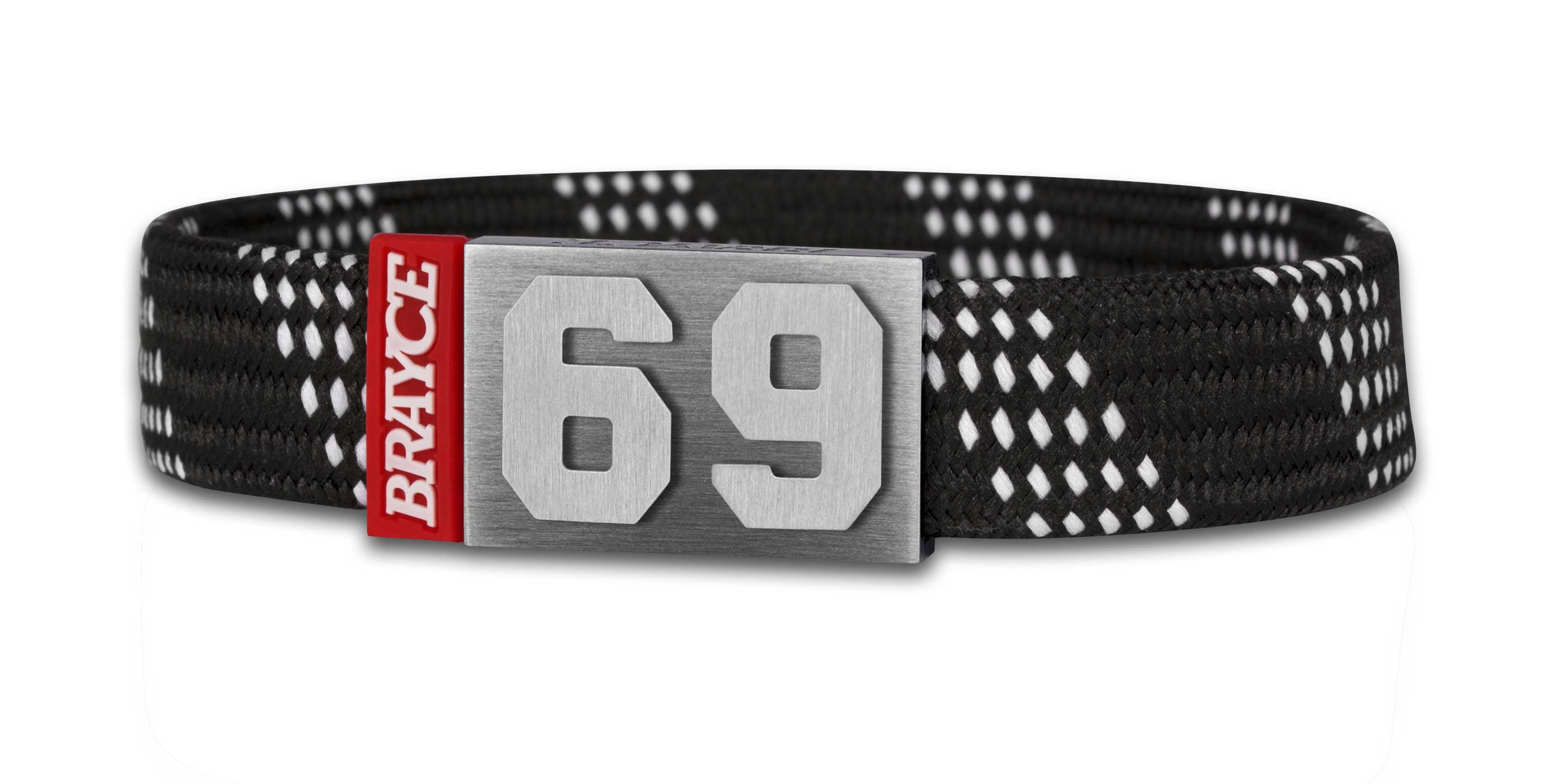 Eishockey Lace Armband schwarz Nummer 69